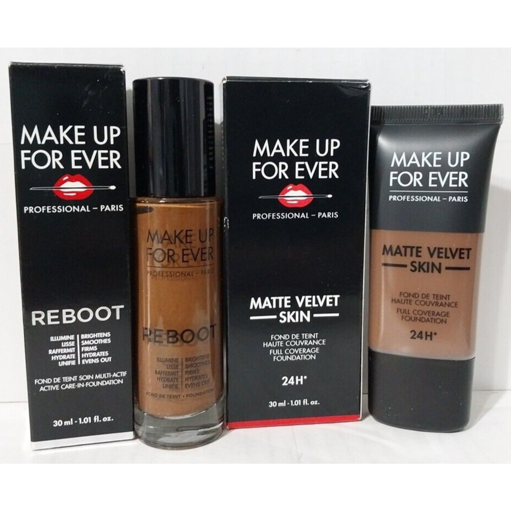 Make Up For Ever Matte Velvet Skin & Reboot Foundation R540 Dark Brown *NEW*